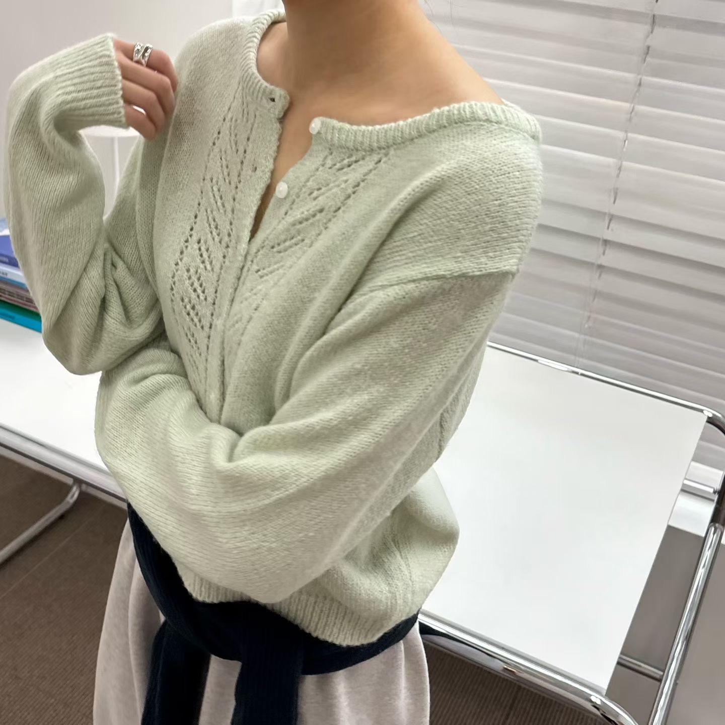 MINIMALGROUND/VIVAGLAM東大門代購女士新品時尚針織衫開衫MINIMALGROUND/VIVAGLAM針織衫
