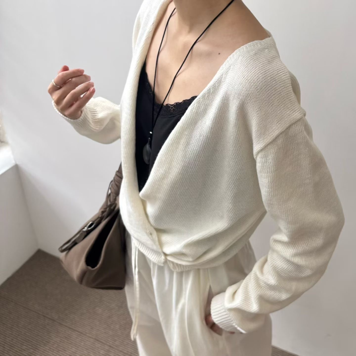 MINIMALGROUND/VIVAGLAM東大門實拍女士新款時尚針織衫開衫MINIMALGROUND/VIVAGLAM針織衫