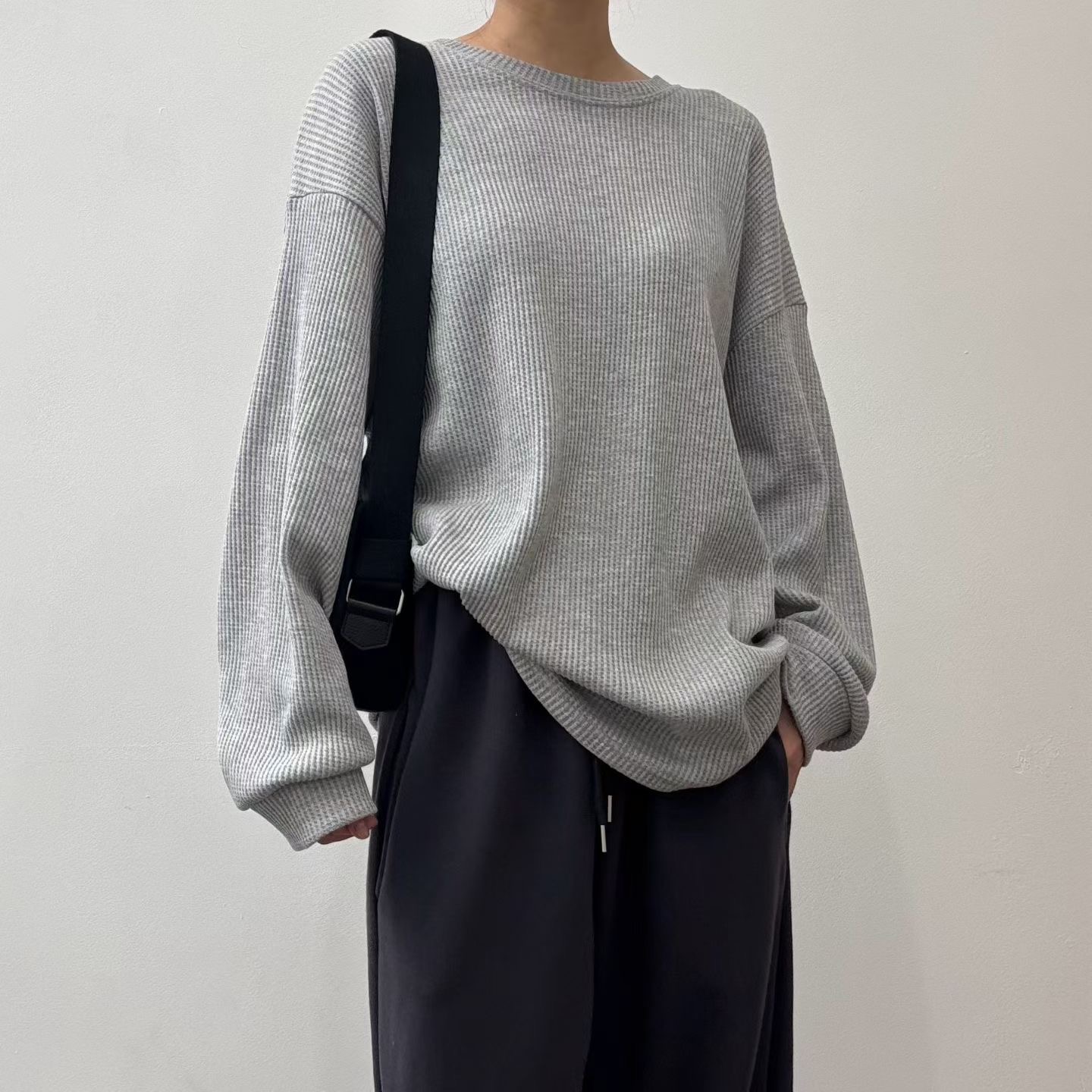 MINIMALGROUND/VIVAGLAM東大門實拍女士新款推薦長袖T恤MINIMALGROUND/VIVAGLAM長袖T恤