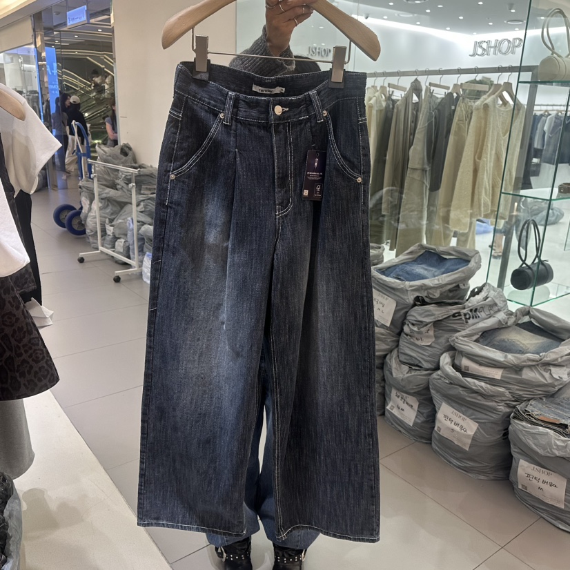 RENDER韓國代購女裝新品真品熱賣推薦時尚牛仔褲寬松牛仔RENDER牛仔褲圖色1
