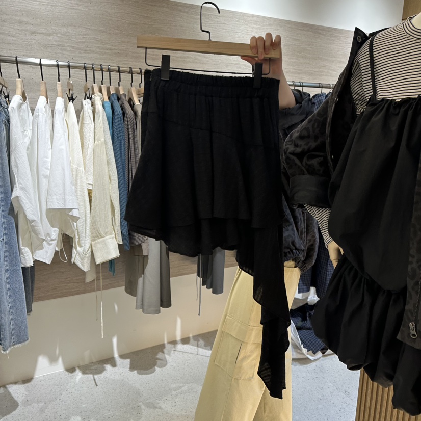 BISHOP/APOINT/3MARCH韓國代購女士新品休閑短裙不對稱復古BISHOP/APOINT/3MARCH短裙