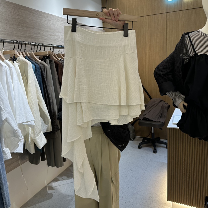BISHOP/APOINT/3MARCH韓國代購女士新品休閑短裙不對稱復古BISHOP/APOINT/3MARCH短裙圖色1
