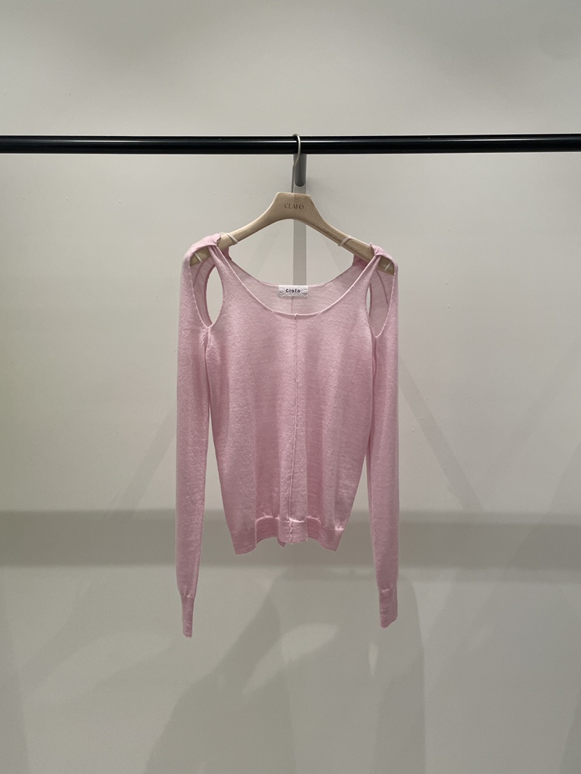 CLAFO韓國直郵女士新款熱賣推薦真品時尚人氣針織衫羊毛鏤空CLAFO針織衫圖色4