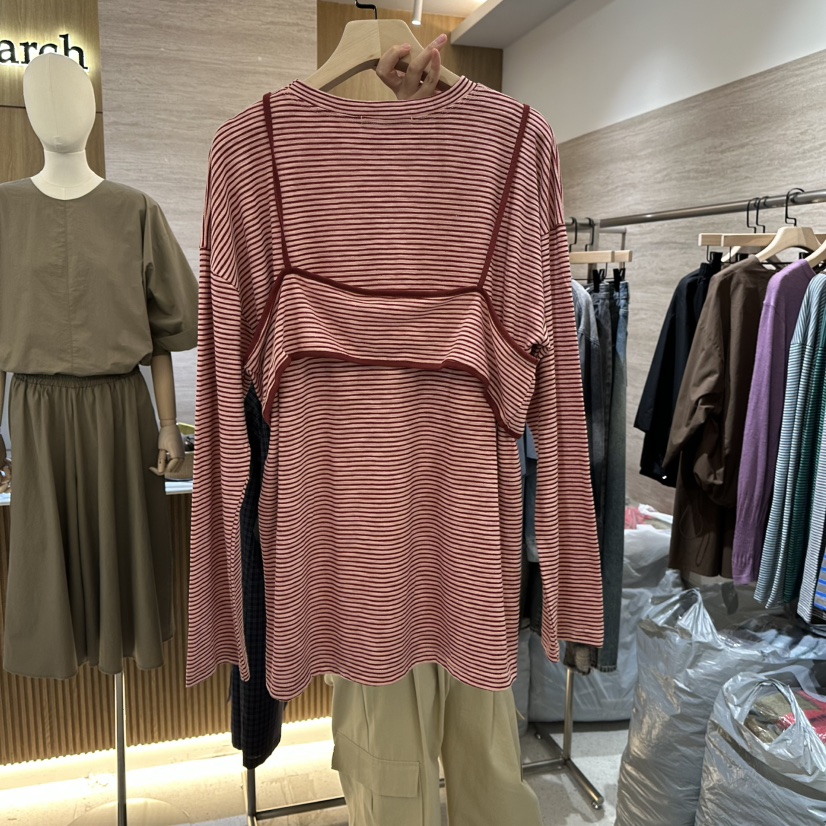 BISHOP/APOINT/3MARCH韓國代購女裝新品休閑套裝兩件套條紋BISHOP/APOINT/3MARCH套裝
