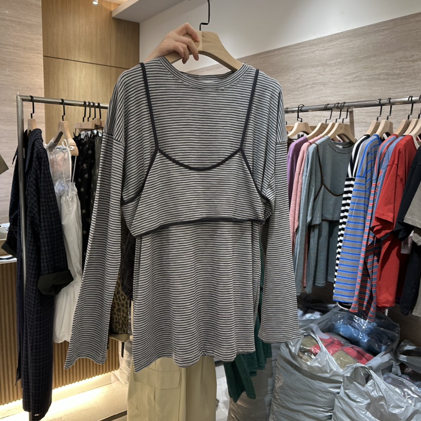 BISHOP/APOINT/3MARCH韓國代購女裝新品休閑套裝兩件套條紋BISHOP/APOINT/3MARCH套裝圖色1