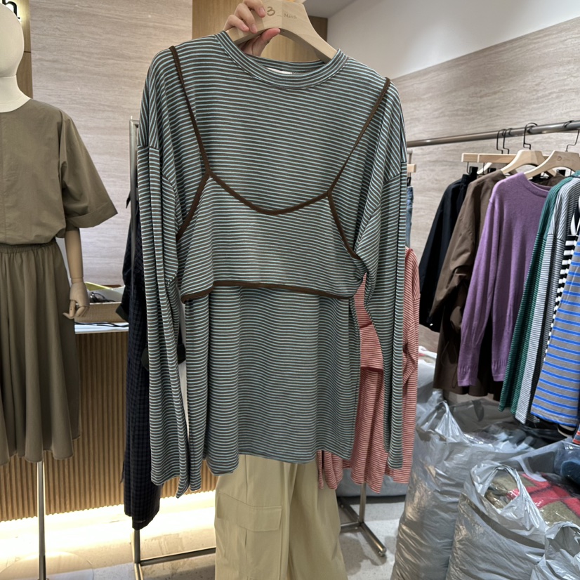 BISHOP/APOINT/3MARCH韓國代購女裝新品休閑套裝兩件套條紋BISHOP/APOINT/3MARCH套裝圖色2