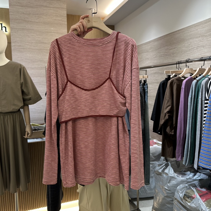 BISHOP/APOINT/3MARCH韓國代購女裝新品休閑套裝兩件套條紋BISHOP/APOINT/3MARCH套裝圖色4