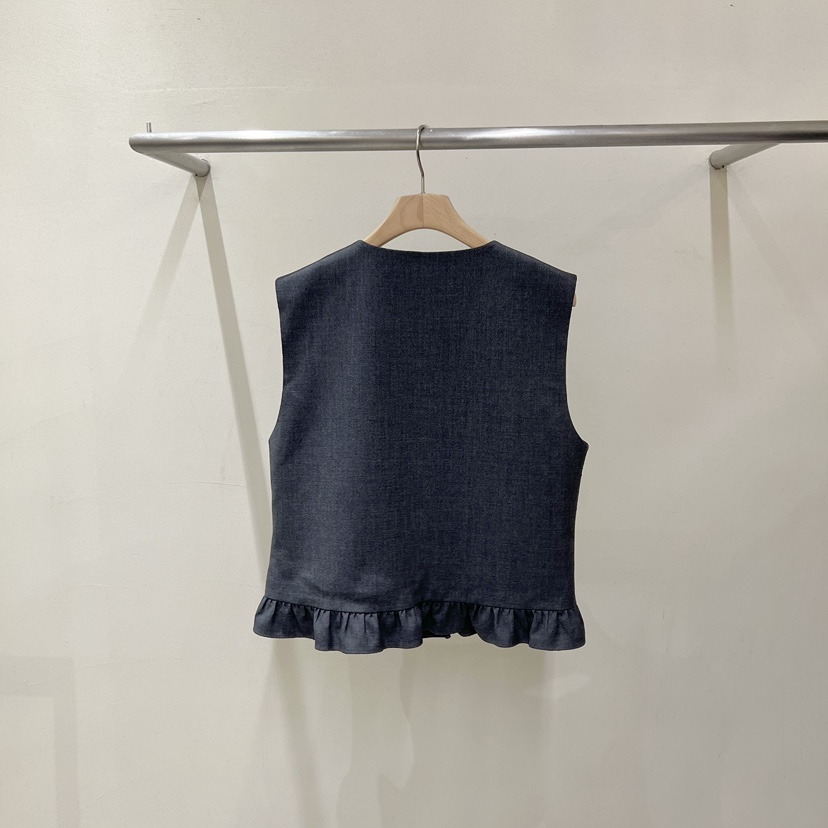 MARIE MARIE韓國代購女士新款休閑真品人氣熱賣馬甲荷葉邊MARIE MARIE馬甲