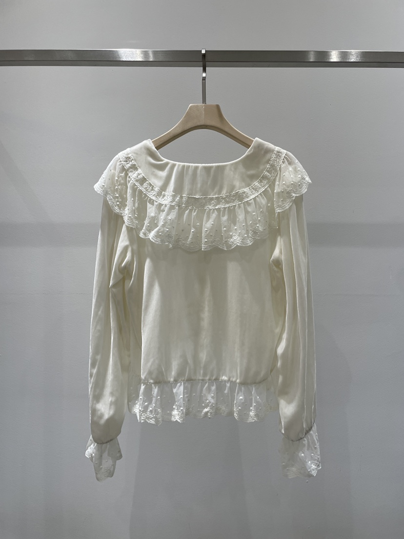 RE STYLE-Q東大門實拍女裝新品推薦襯衫蕾絲衫披肩圓點RE STYLE襯衫/蕾絲衫