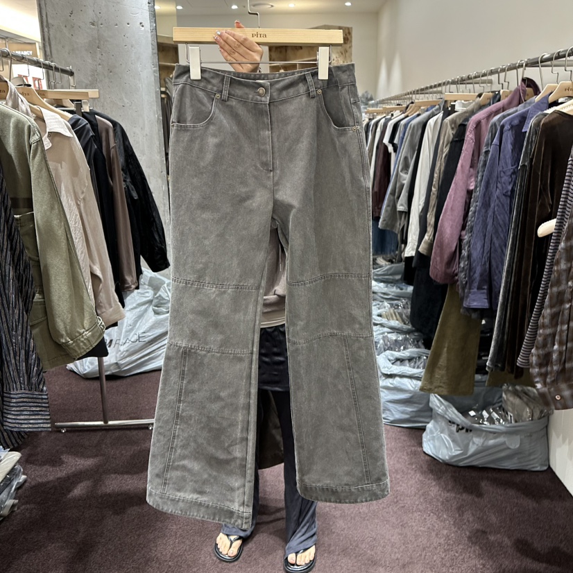 PITA/THEVERLIN韓國代購女士新品休閑時尚休閑褲水洗皮革PITA/THEVERLIN休閑褲圖色1