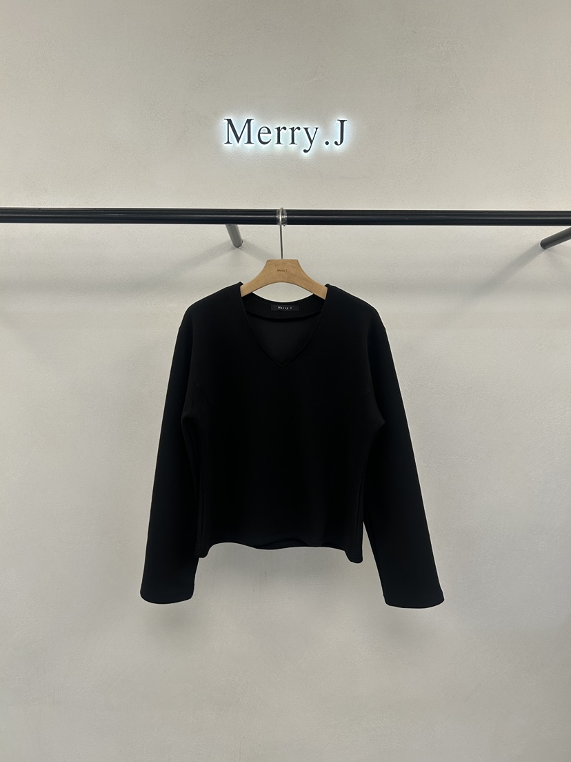 MERRY-J東大門直郵女士新款時尚熱賣人氣休閑長袖T恤V領MERRY-J長袖T恤圖色2