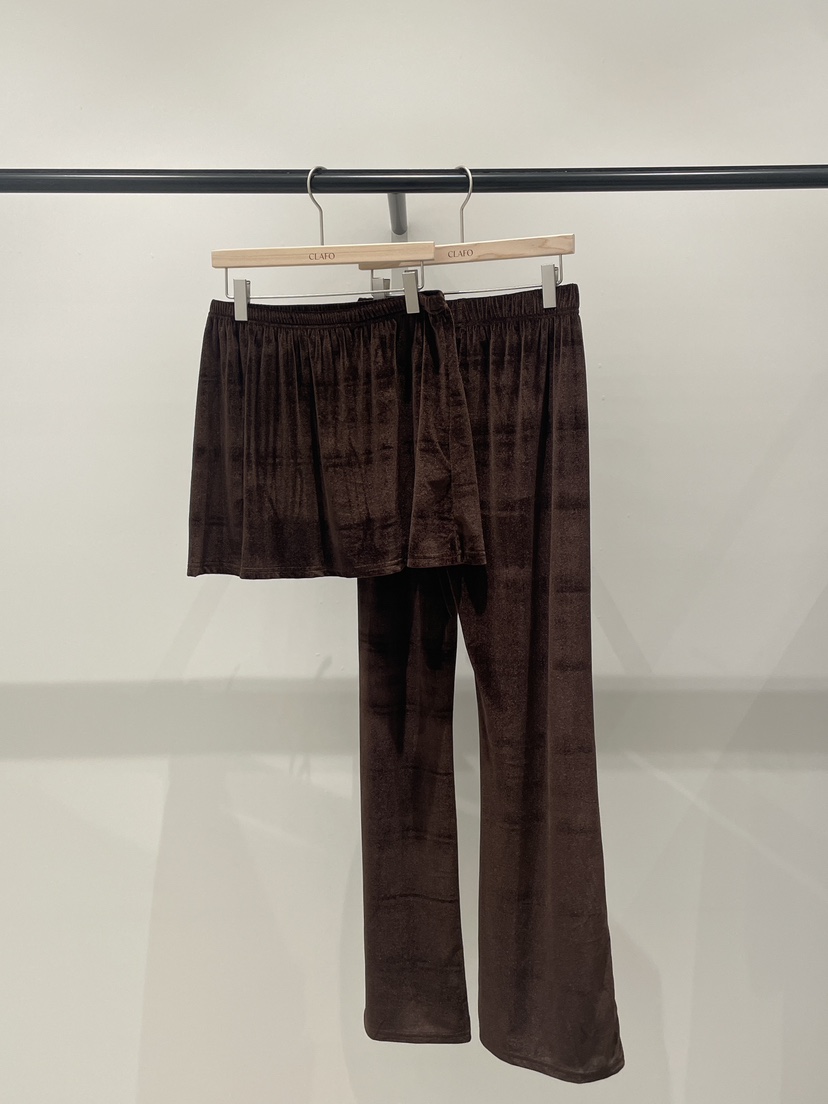 CLAFO韓國代購女裝新品熱賣推薦休閑真品時尚裙褲天鵝絨套裝CLAFO裙褲