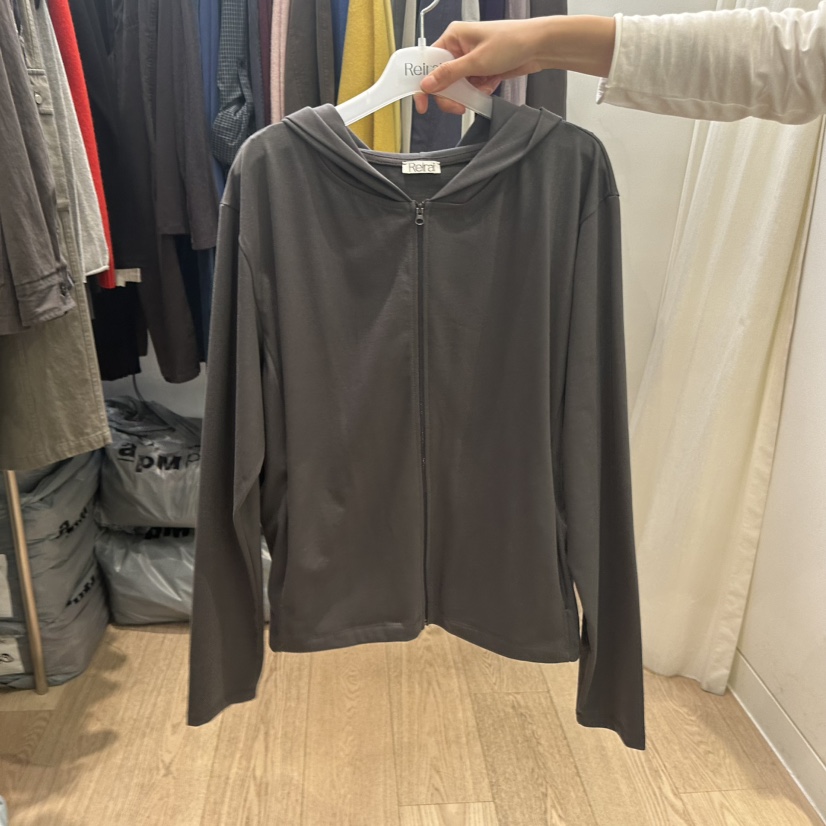 REIRAI韓國代購女士新款真品人氣推薦衛衣拉鏈連帽衫寬松Reirai衛衣圖色1墨色