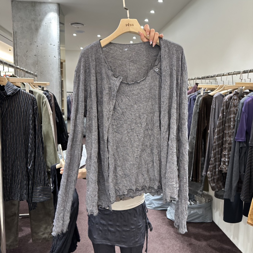PITA/THEVERLIN東大門代購女裝新品休閑套裝褶裥無袖兩件套開衫PITA/THEVERLIN套裝圖色1