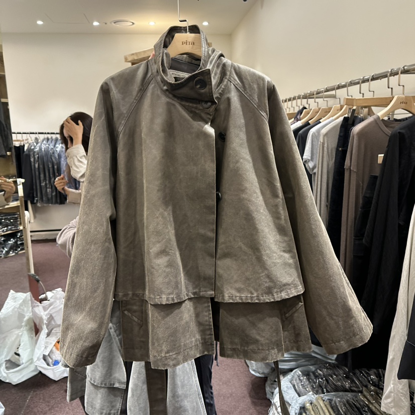 PITA/THEVERLIN韓國代購女裝新品人氣熱賣夾克水洗皮革短款PITA/THEVERLIN夾克圖色2