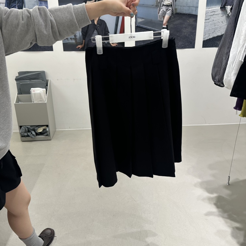 ANOU韓國代購女士新款人氣時尚休閑真品推薦半身裙中短裙ANOU半身裙/中短裙圖色2黑色