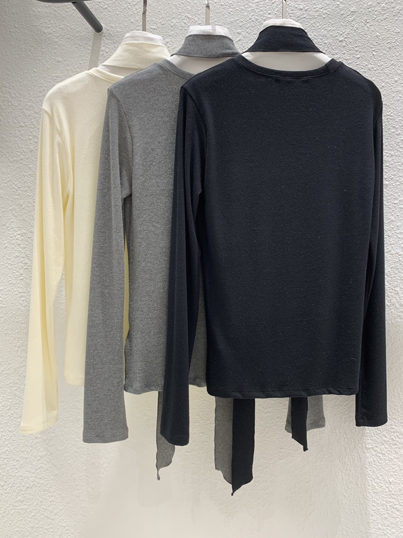 LUCY SALON韓國直郵女士新品休閑熱賣推薦長袖T恤含圍巾LUCY SALON長袖T恤