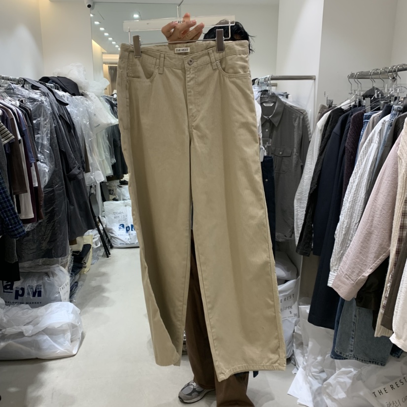 THE REST東大門實拍女士新品真品時尚休閑推薦牛仔褲羅紋THE REST/UNNOEUD牛仔褲圖色1