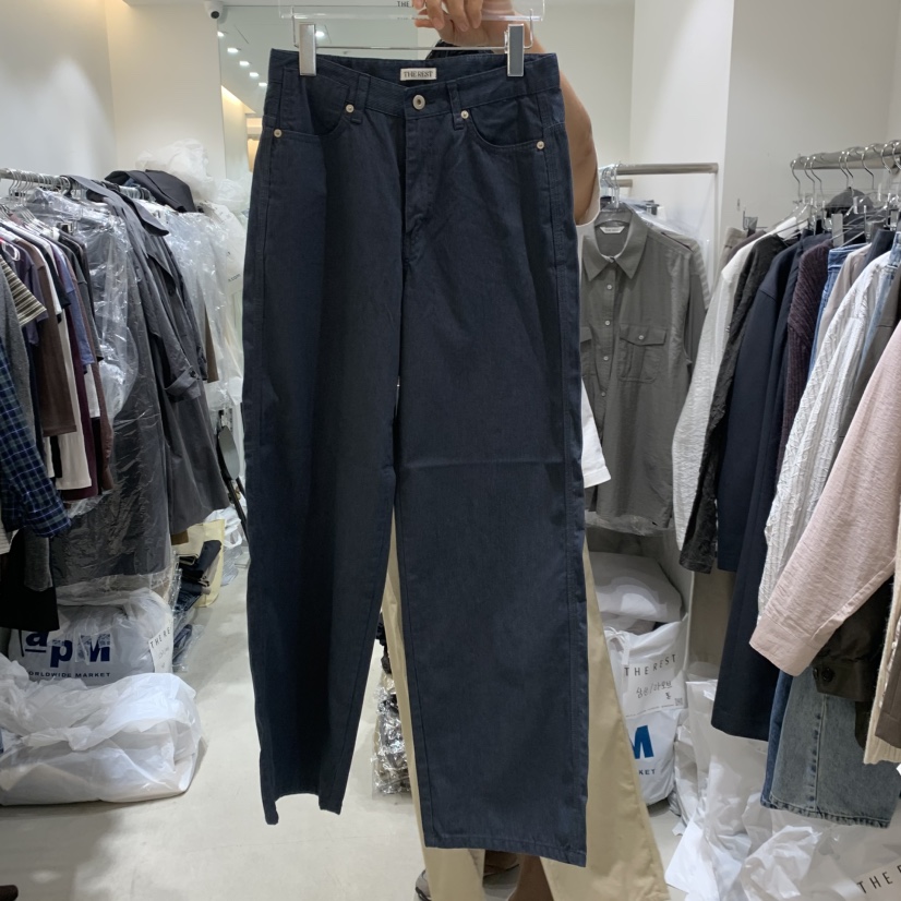 THE REST東大門實拍女士新品真品時尚休閑推薦牛仔褲羅紋THE REST/UNNOEUD牛仔褲圖色2