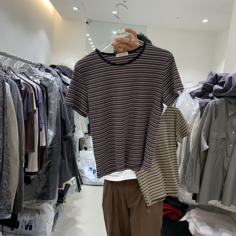 THE REST東大門代購女士新品真品休閑熱賣人氣時尚T恤條紋THE REST/UNNOEUDT恤圖色2