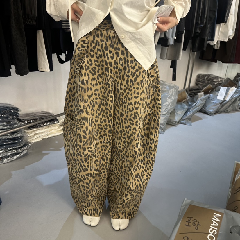 DOUBLE STANDARD/LE SMOKING/MAISONSTAFF韓國直郵女士新品熱賣休閑褲口袋豹紋MAISONSTAFF休閑褲圖色1