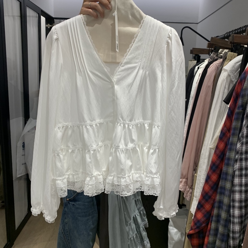 LOVE PULL韓國直郵女士新款熱賣休閑時尚真品襯衫蕾絲衫LOVE PULL襯衫/蕾絲衫圖色1