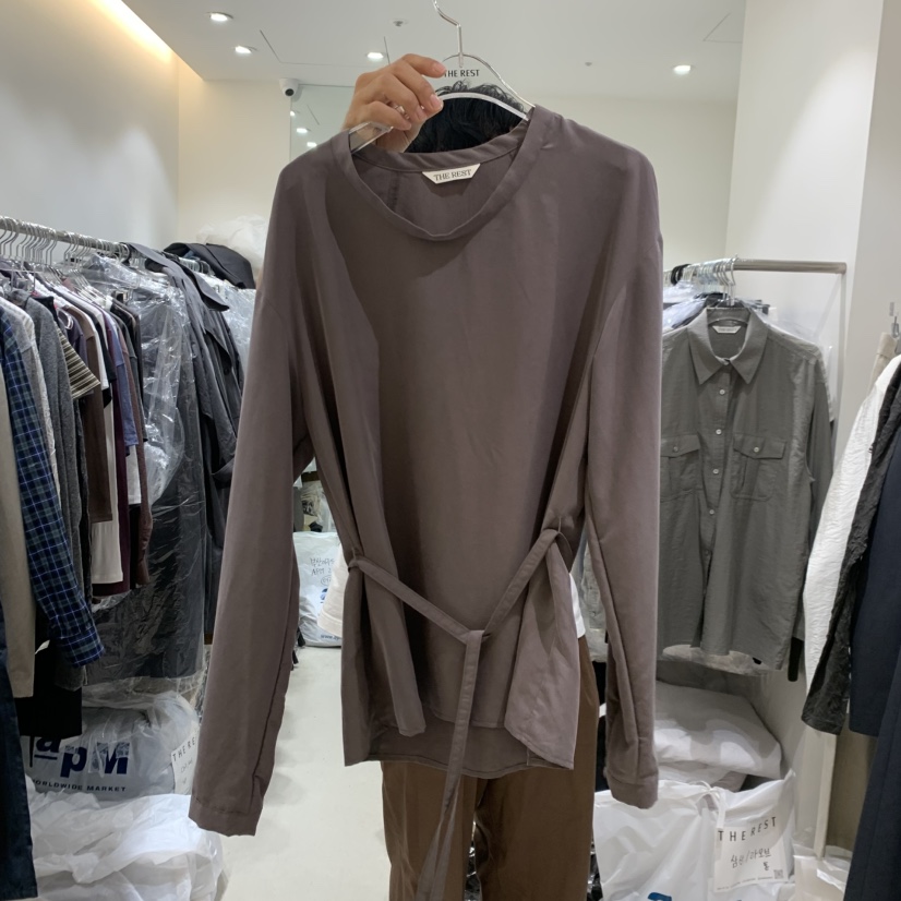 THE REST東大門實拍女裝新品人氣休閑推薦時尚襯衫蕾絲衫THE REST/UNNOEUD襯衫/蕾絲衫圖色2棕色