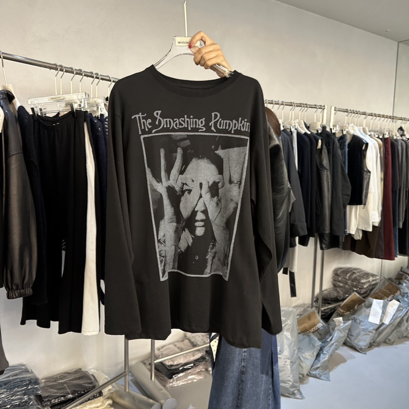 DOUBLE STANDARD/LE SMOKING/MAISONSTAFF東大門實拍女士新品時尚長袖T恤MAISONSTAFF長袖T恤圖色2