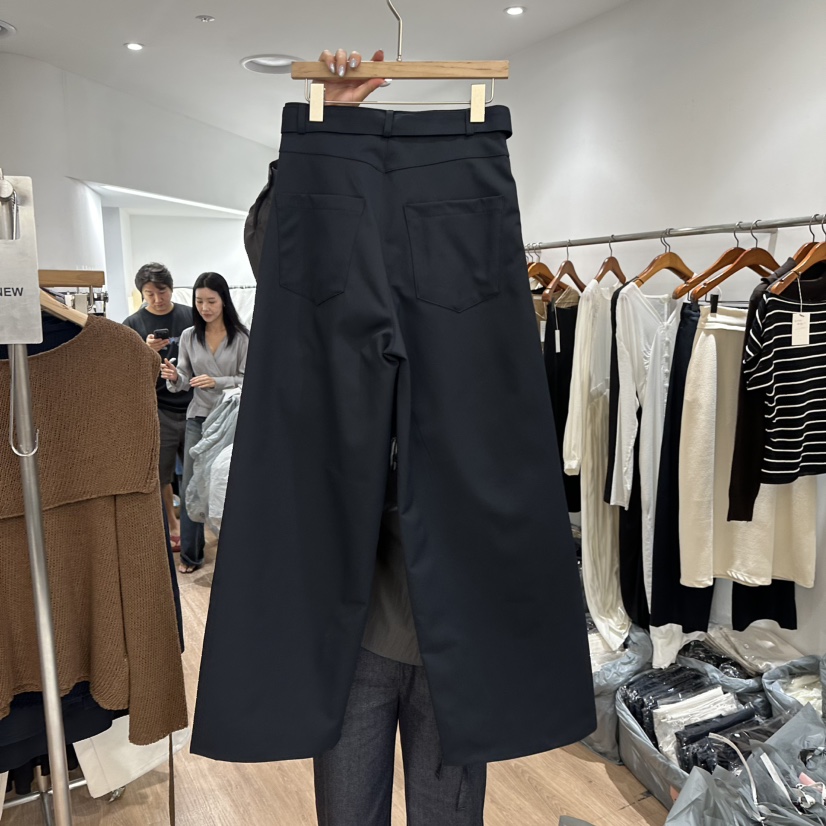 LEWIN韓國代購女士新品熱賣人氣推薦時尚真品休閑褲含腰帶LEWIN休閑褲