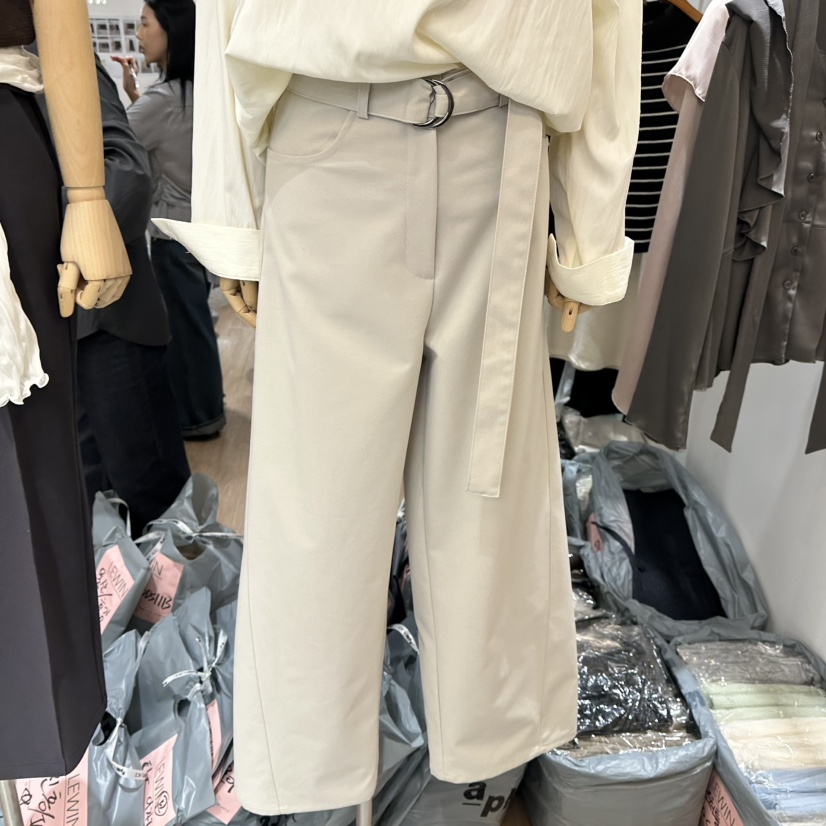 LEWIN韓國代購女士新品熱賣人氣推薦時尚真品休閑褲含腰帶LEWIN休閑褲圖色1