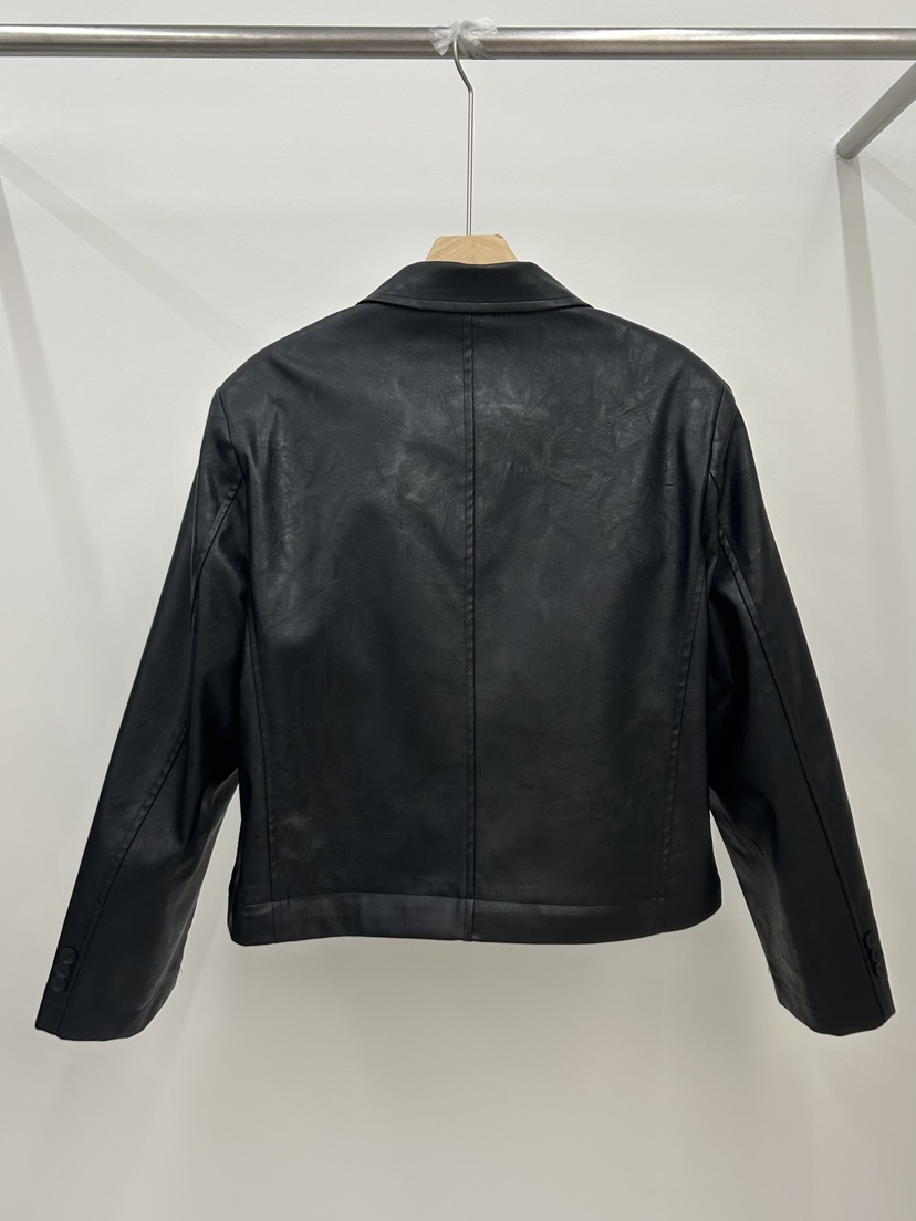 IF YOU SAY SO/PLUM-Q韓國直郵女裝新品休閑皮衣可拆卸皮革褶皺IF YOU SAY SO/PLUM-Q皮衣