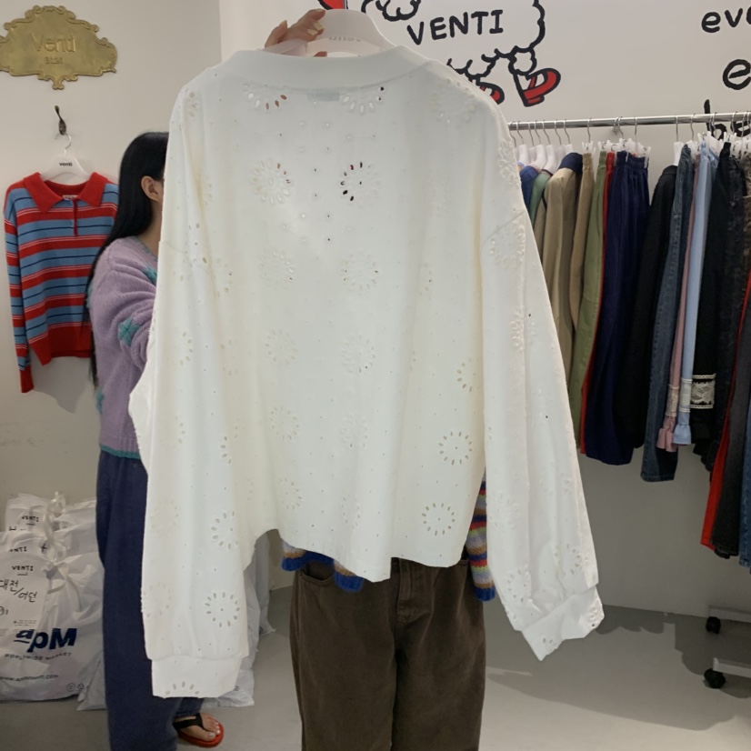 VENTI東大門實拍女裝新款真品推薦襯衫蕾絲衫蕾絲開衫鏤空VENTI襯衫/蕾絲衫