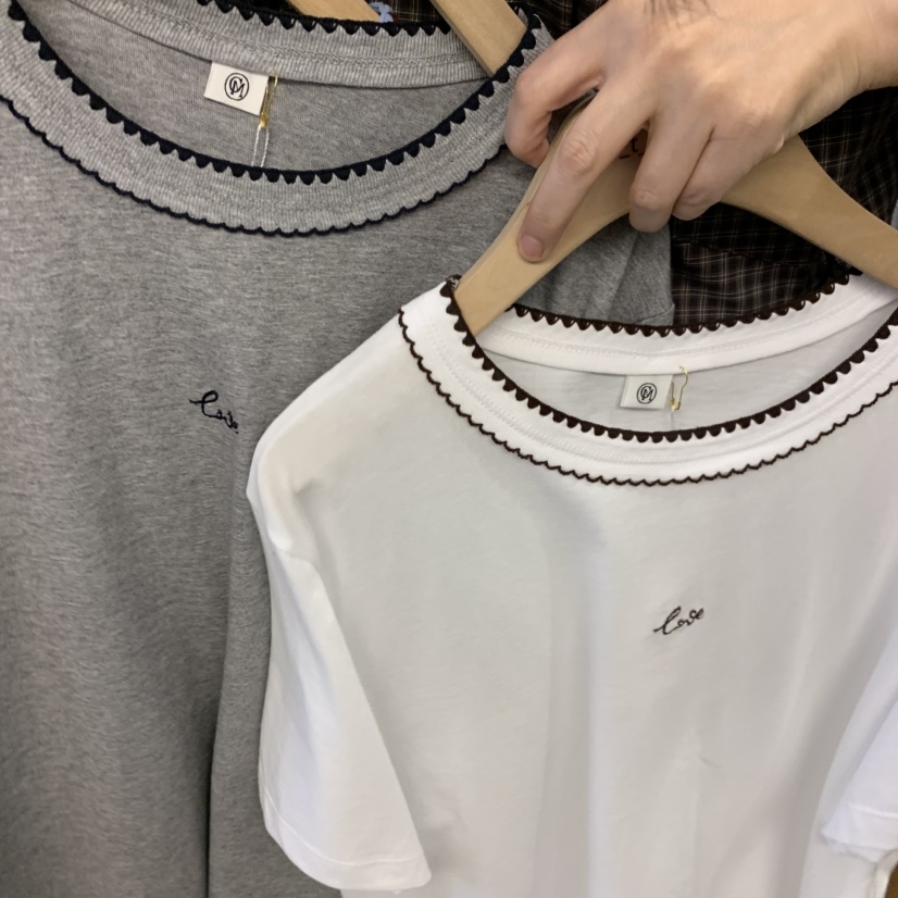 TAN&amp;COMO東大門代購女裝新品人氣休閑熱賣推薦T恤刺繡tan-COMOT恤