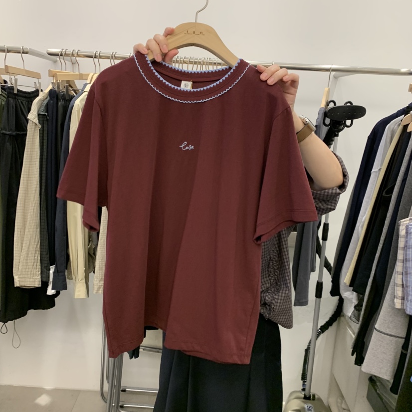 TAN&amp;COMO東大門代購女裝新品人氣休閑熱賣推薦T恤刺繡tan-COMOT恤圖色2