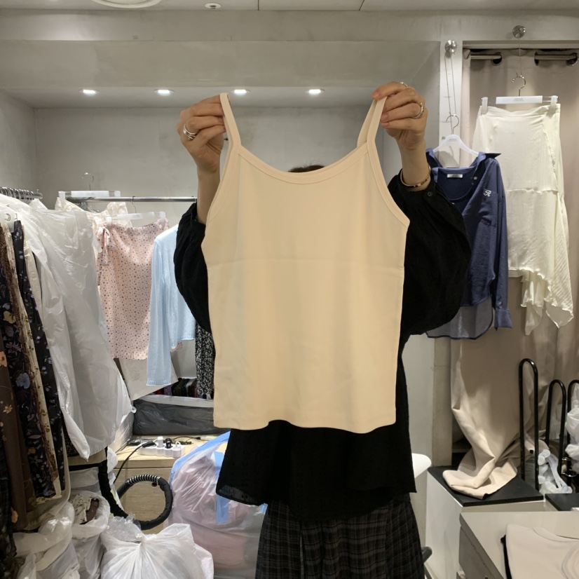 LOGROAD韓國直郵女士新品時尚推薦真品吊帶背心奶油色無袖LOG ROAD吊帶/背心圖色2奶油色