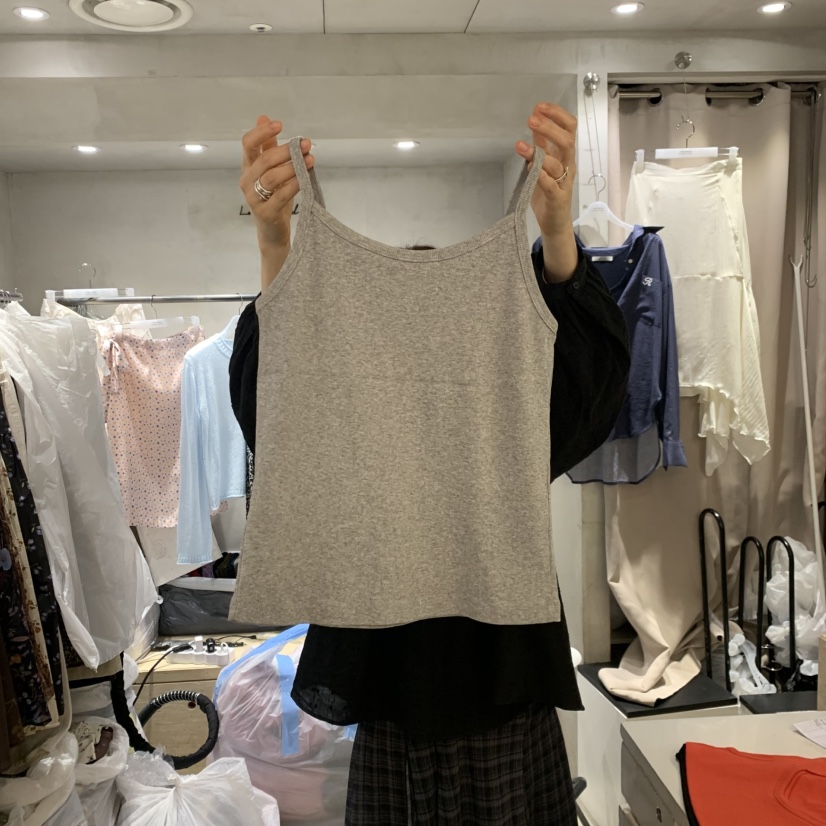 LOGROAD韓國直郵女士新品時尚推薦真品吊帶背心奶油色無袖LOG ROAD吊帶/背心圖色4