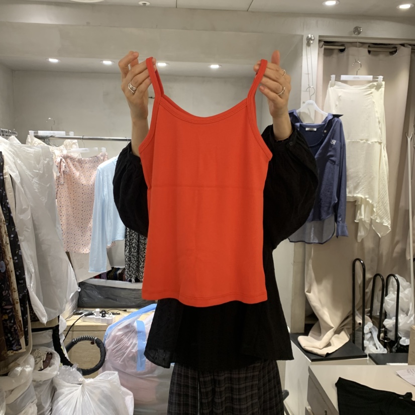 LOGROAD韓國直郵女士新品時尚推薦真品吊帶背心奶油色無袖LOG ROAD吊帶/背心圖色5