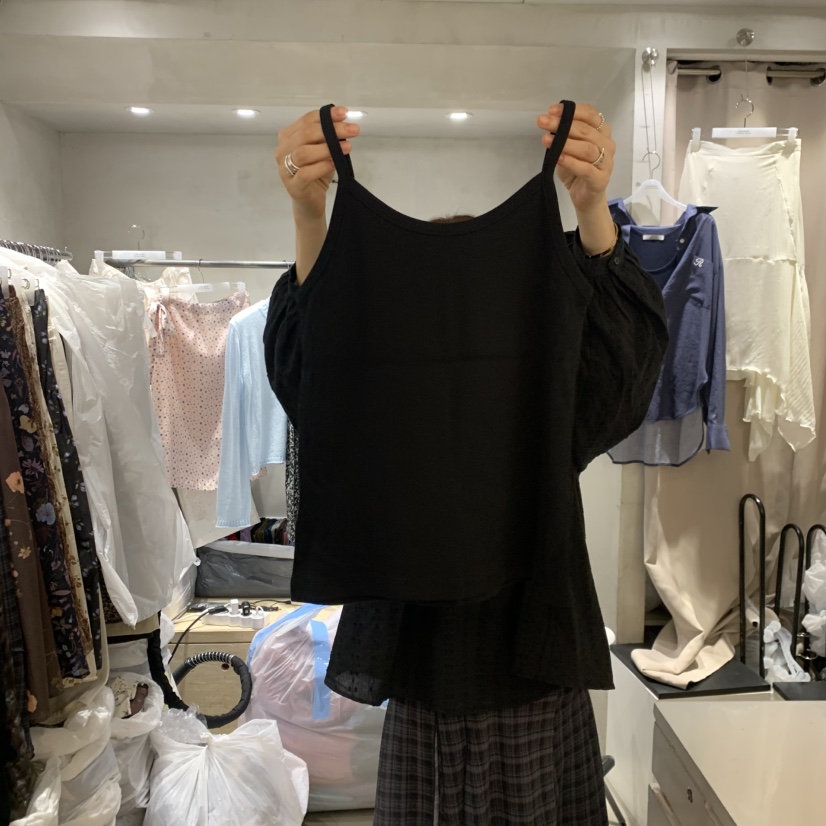 LOGROAD韓國直郵女士新品時尚推薦真品吊帶背心奶油色無袖LOG ROAD吊帶/背心圖色6