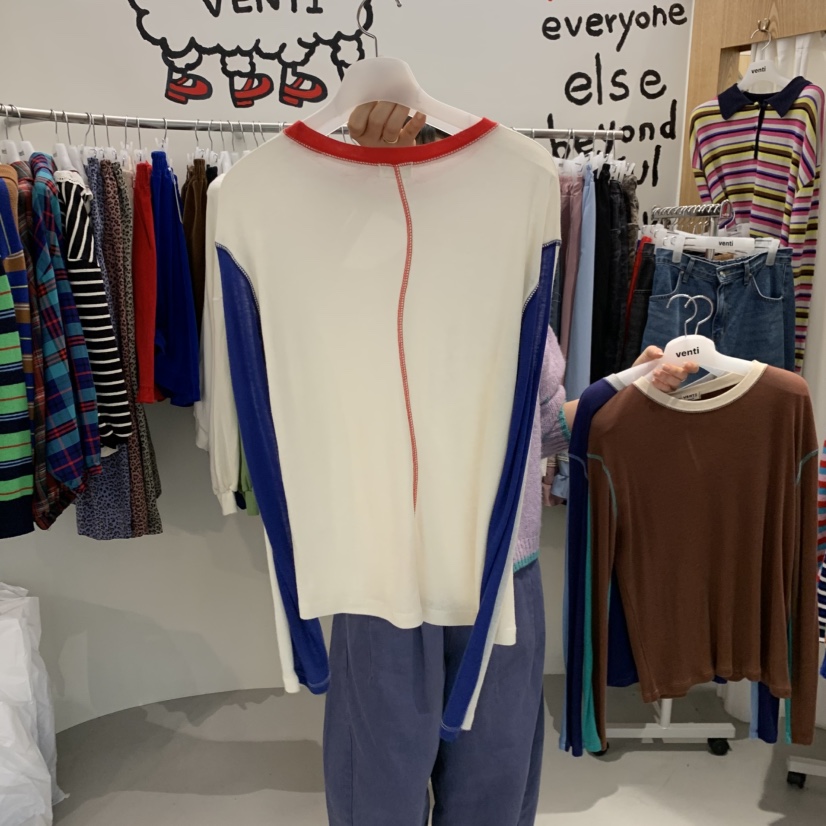 VENTI東大門直郵女裝新品人氣推薦時尚休閑熱賣長袖T恤圓領VENTI長袖T恤