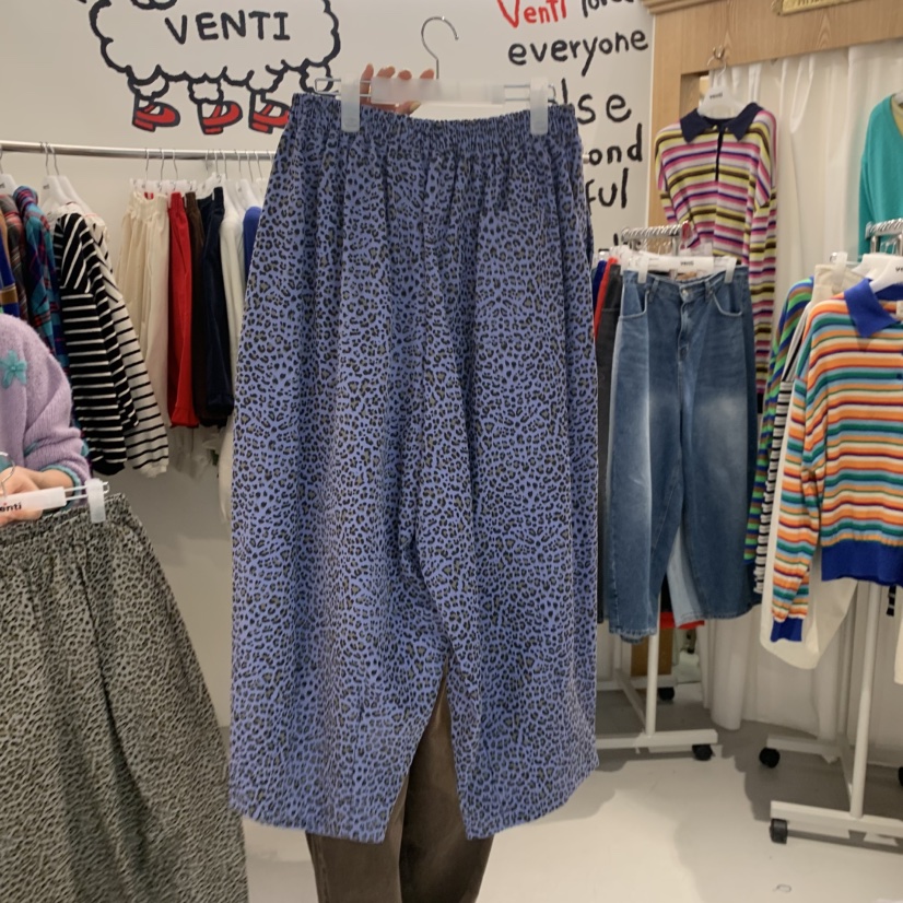 VENTI東大門代購女裝新品真品推薦時尚熱賣休閑褲豹紋圓領VENTI休閑褲