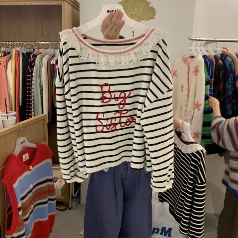 VENTI東大門實拍女裝新品時尚推薦休閑熱賣真品人氣衛衣露肩VENTI衛衣圖色1