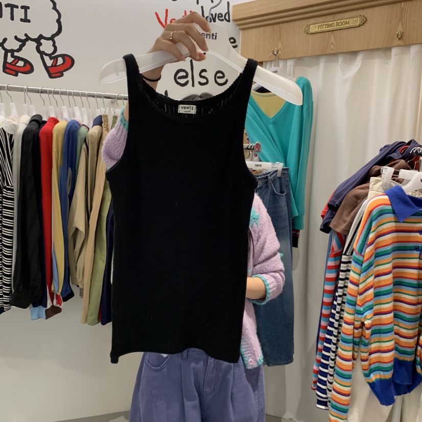 VENTI韓國直郵女裝新品真品推薦休閑人氣時尚吊帶背心無袖VENTI吊帶/背心圖色4黑