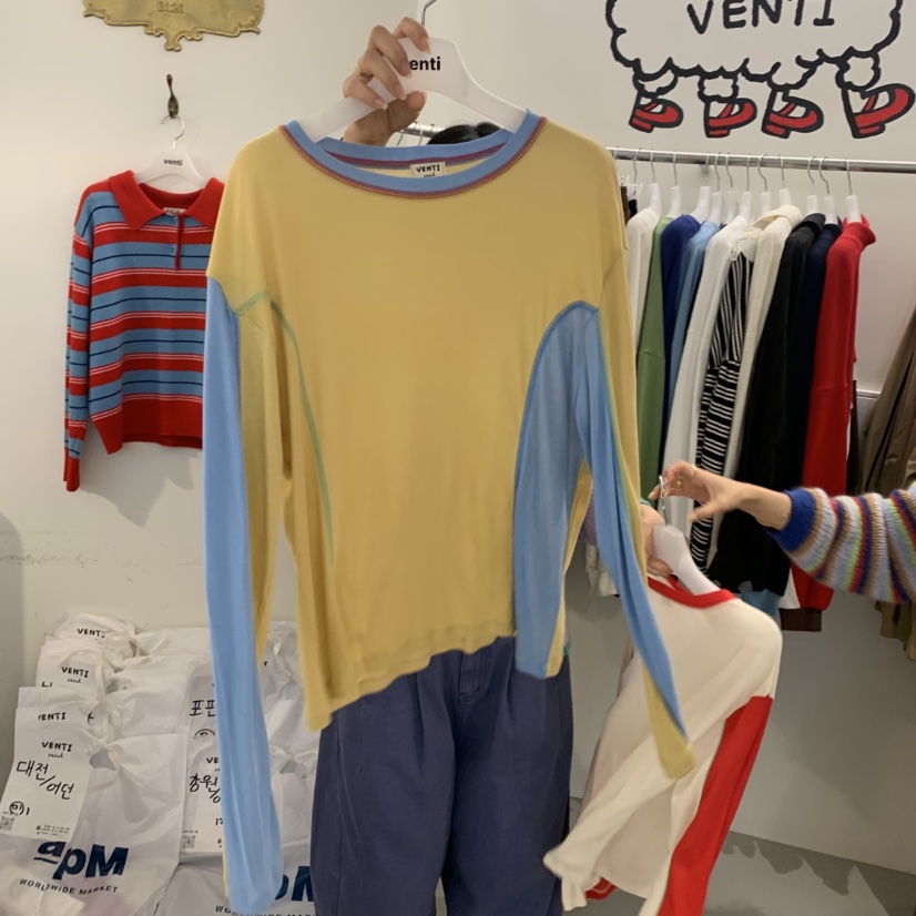 VENTI東大門代購女士新品休閑熱賣真品時尚人氣推薦長袖T恤VENTI長袖T恤圖色2