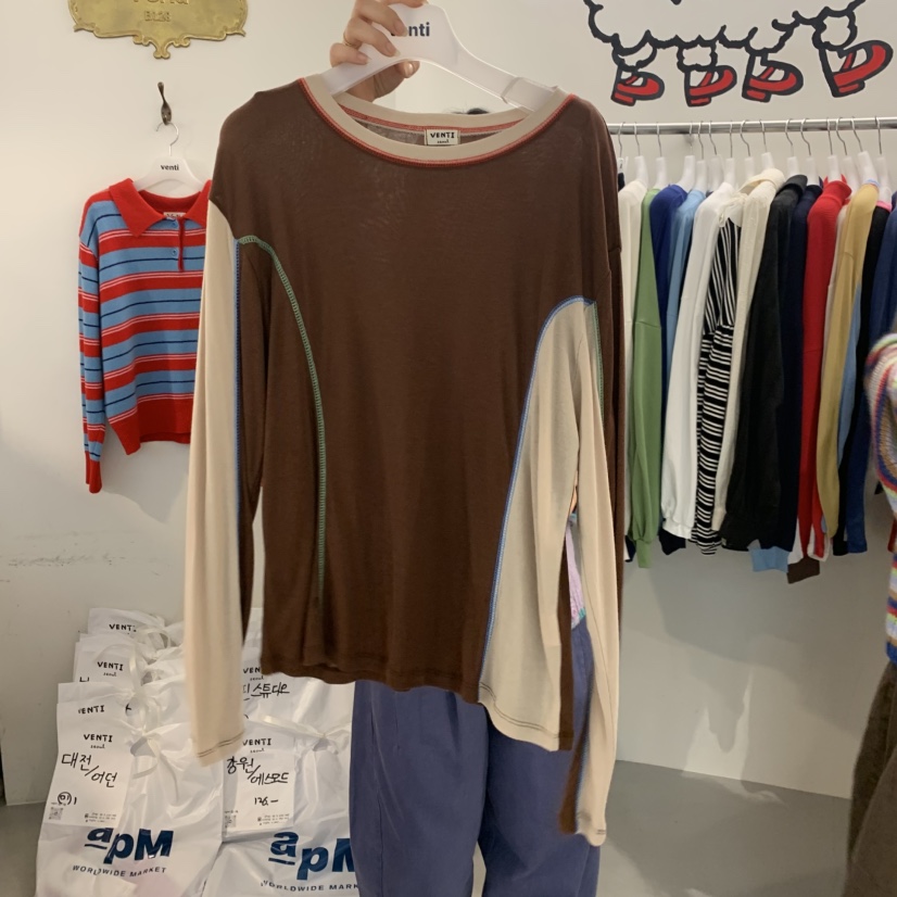 VENTI東大門代購女士新品休閑熱賣真品時尚人氣推薦長袖T恤VENTI長袖T恤圖色6