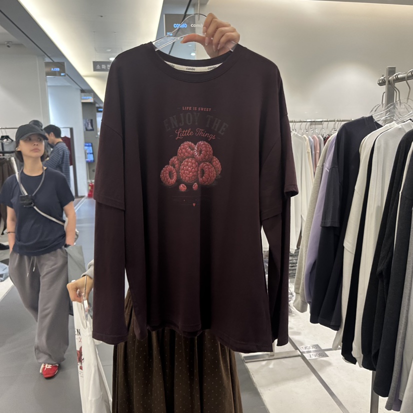 COMBO韓國代購女士新款真品熱賣時尚人氣休閑推薦長袖T恤COM_BO長袖T恤圖色3