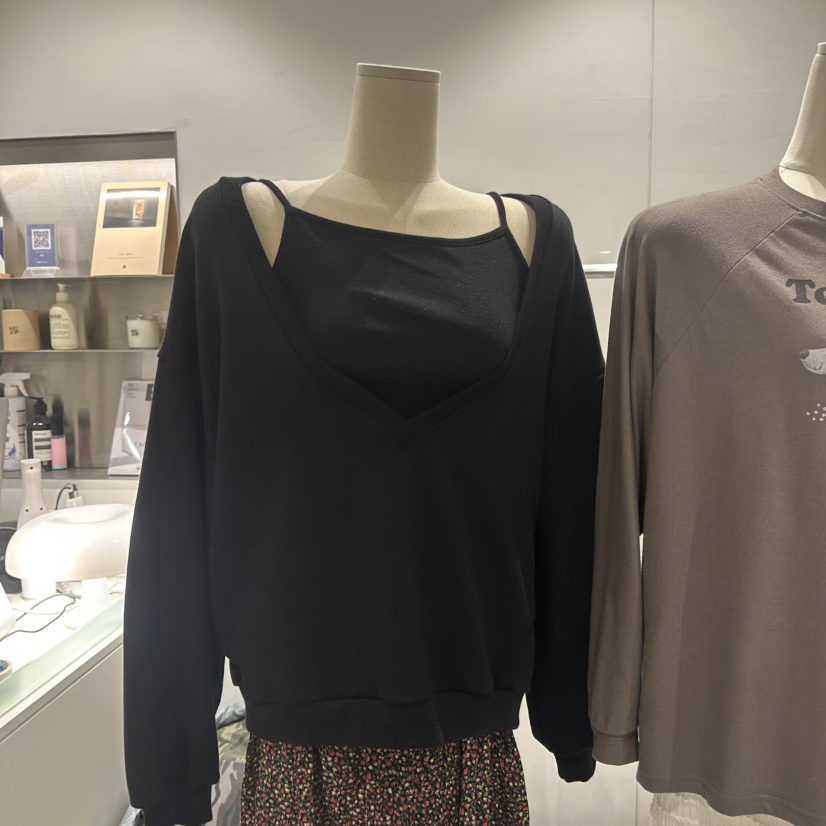 COMBO韓國代購女裝新品休閑真品推薦人氣時尚熱賣套裝V領COM_BO套裝圖色3