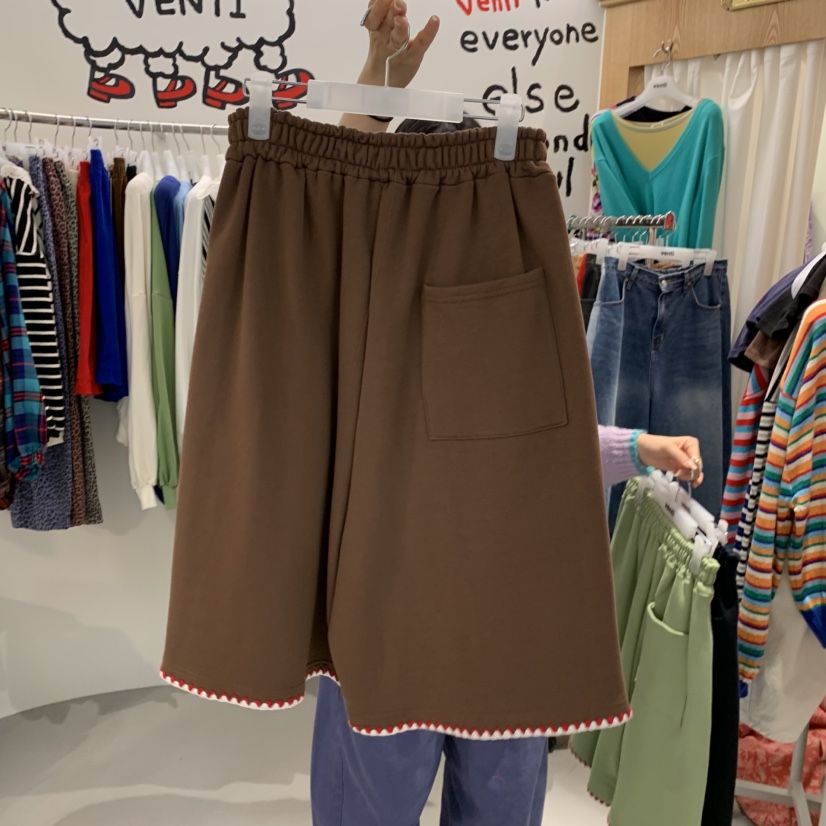 VENTI東大門實拍女士新品人氣真品熱賣時尚推薦休閑短褲刺繡VENTI短褲