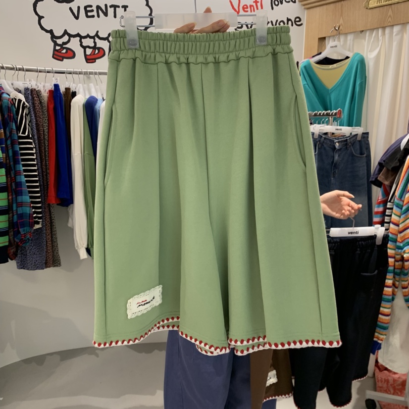VENTI東大門實拍女士新品人氣真品熱賣時尚推薦休閑短褲刺繡VENTI短褲圖色2