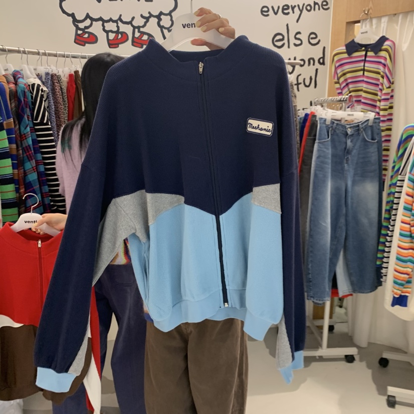 VENTI韓國代購女裝新品推薦時尚真品熱賣休閑人氣夾克拉鏈VENTI夾克圖色1