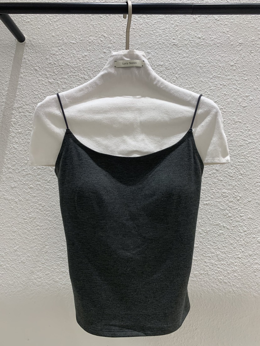 LUCY SALON韓國直郵女裝新款職業休閑真品推薦吊帶背心無袖LUCY SALON吊帶/背心圖色2墨色